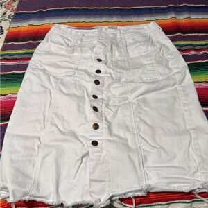 Elegant White Button-Down Midi Skirt